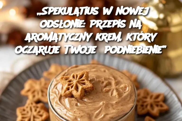 „Spekulatius w nowej odsłonie: Przepis na aromatyczny krem, który oczaruje Twoje podniebienie”