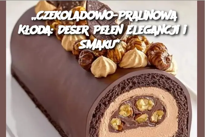 „Czekoladowo-Pralinowa Kłoda: Deser Pełen Elegancji i Smaku”