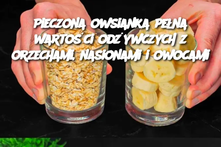 Pieczona owsianka pełna wartości odżywczych z orzechami, nasionami i owocami