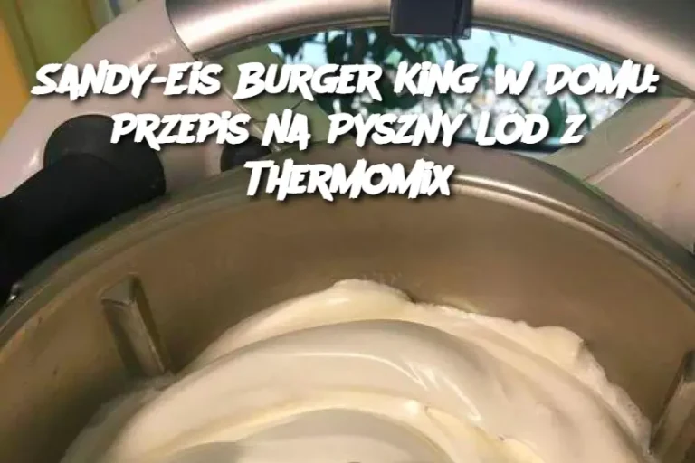 Sandy-Eis Burger King w Domu: Przepis na Pyszny Lód z Thermomix