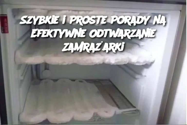 Szybkie i Proste Porady na Efektywne Odtwarzanie Zamrażarki