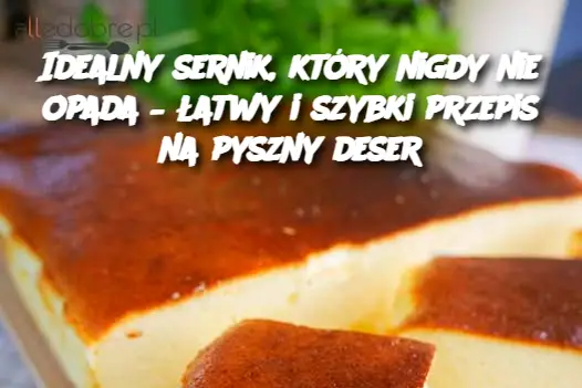 Idealny sernik, który nigdy nie opada – łatwy i szybki przepis na pyszny deser