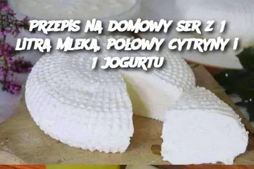 Przepis na domowy ser z 1 litra mleka, połowy cytryny i 1 jogurtu