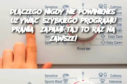 Dlaczego nigdy nie powinieneś używać szybkiego programu prania? Zapamiętaj to raz na zawsze!