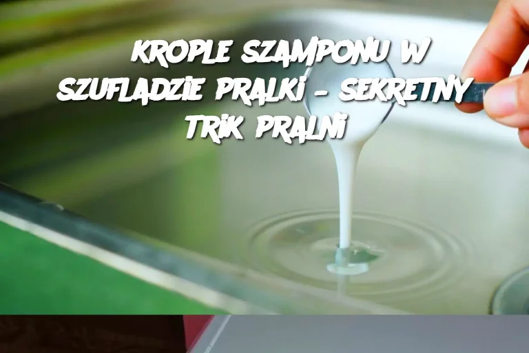 3 krople szamponu w szufladzie pralki – sekretny trik pralni