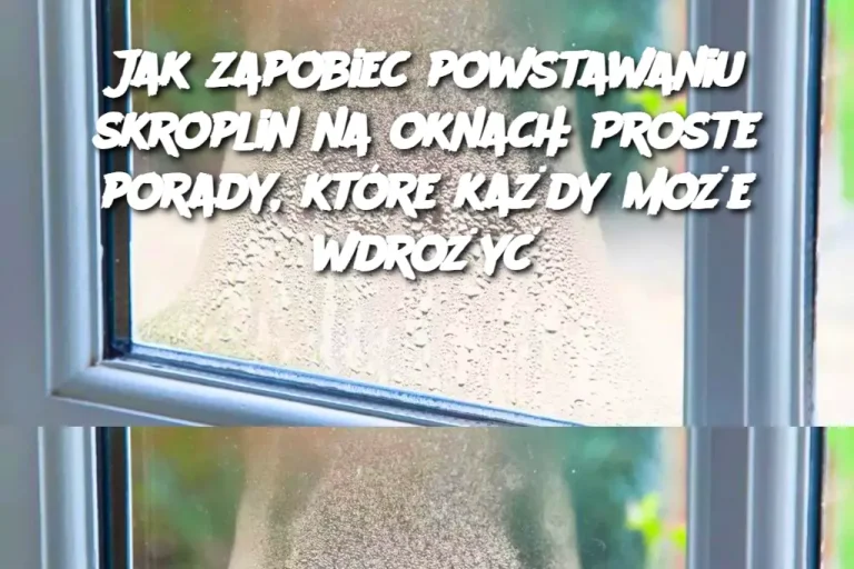 Jak zapobiec powstawaniu skroplin na oknach: Proste porady, które każdy może wdrożyć