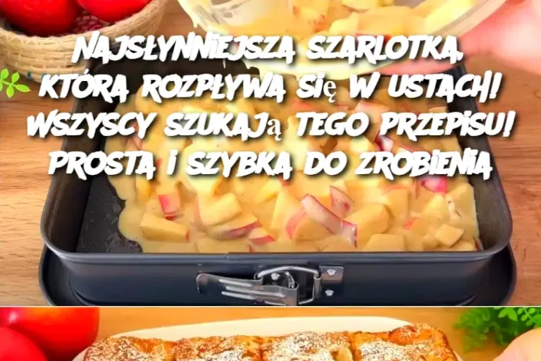 Najsłynniejsza szarlotka, która rozpływa się w ustach! Wszyscy szukają tego przepisu! Prosta i szybka do zrobienia