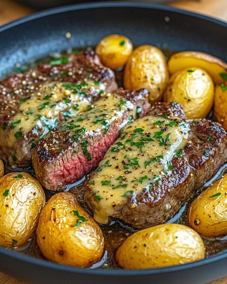 Smażona wołowina z pieczonymi ziemniakami