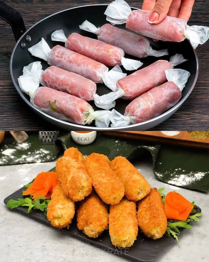 „Pyszny kotlet wieprzowy w chrupiącej panierce z serowym nadzieniem i kiszonym ogórkiem”
