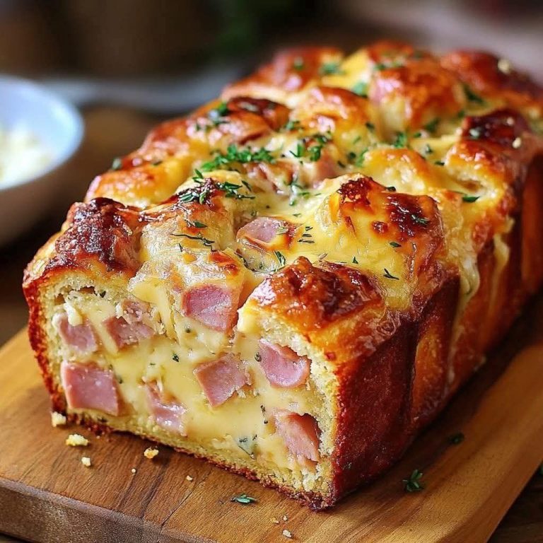 Miękkie, pikantne ciasto z szynką i serem Boursin 🧀