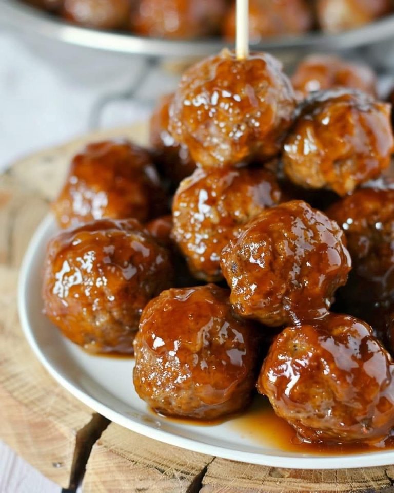 Wolnowarowe słodkie klopsiki teriyaki po hawajsku