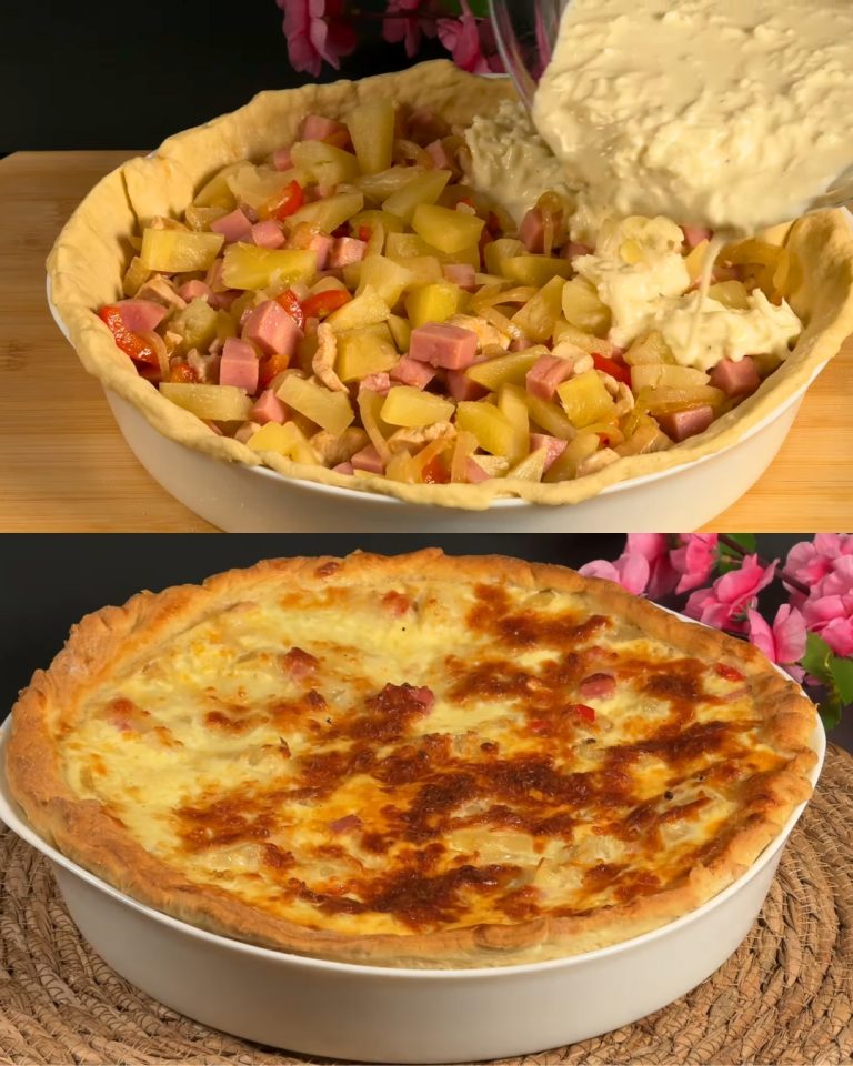 Zapiekanka z kurczakiem i ananasem z mozzarellą