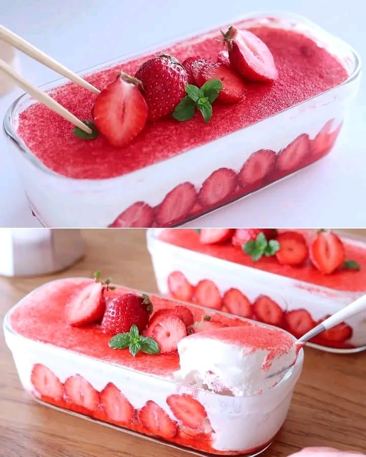 Tiramisu aux fraises prêt en 10 minutes