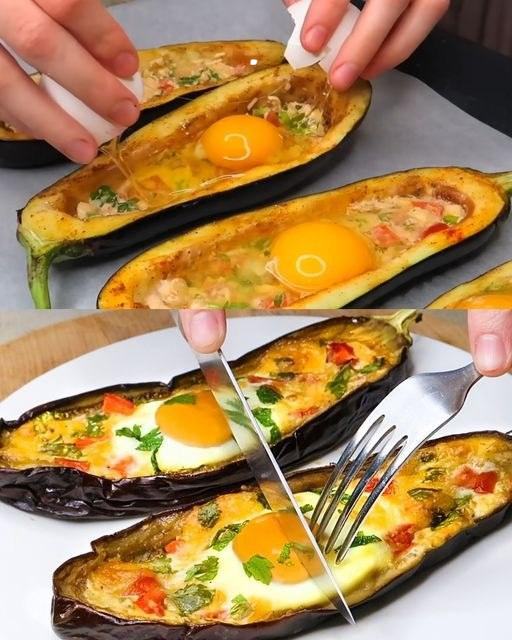 Berenjenas Rellenas Al Horno z Huevo