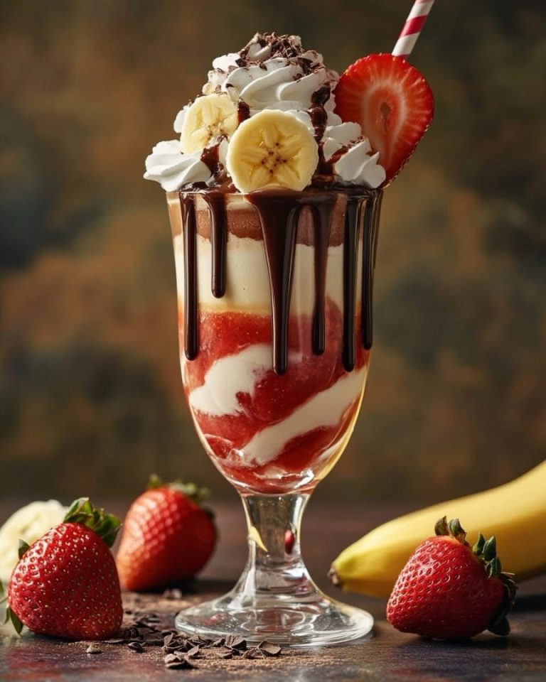 Koktajl mleczny truskawkowo-bananowo-czekoladowy