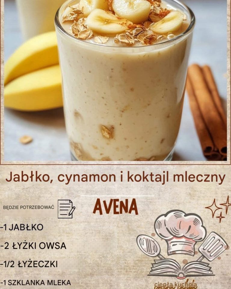 Koktajl z jabłka, cynamonu i owsa