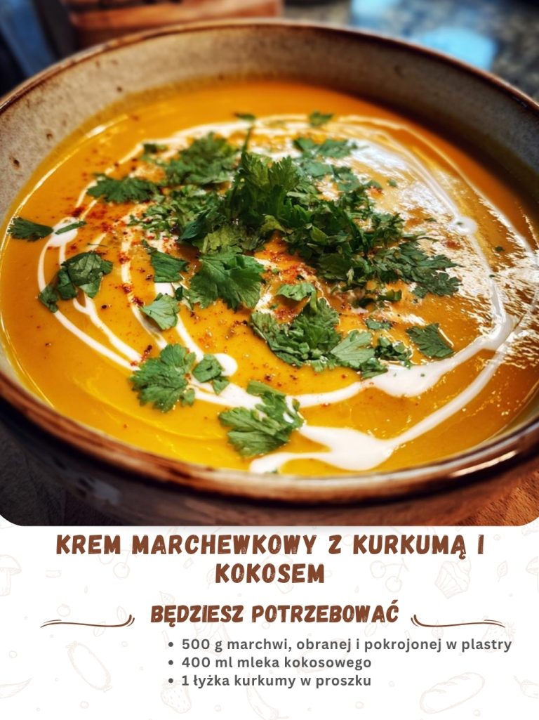 KREM MARCHEWKOWY Z KURKUMĄ I KOKOSEM 🥥✨ To zdrowa zupa, bogata w witaminy i przeciwutleniacze!