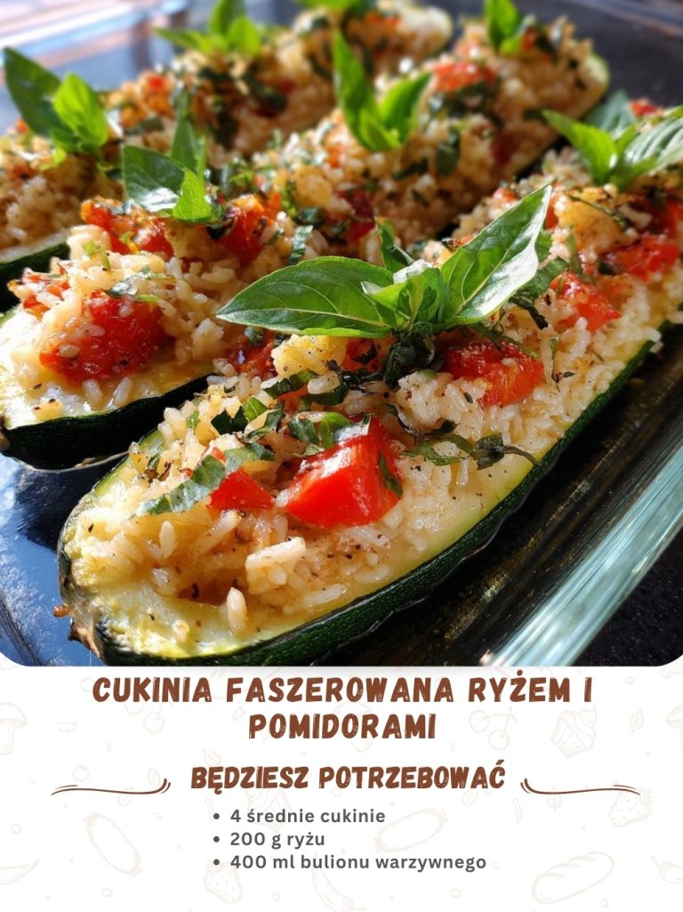 🥒 CUKINIA FASZEROWANA RYŻEM I POMIDORAMI 🍅🥗 To zdrowe danie pełne witamin i błonnika, idealne na lekki obiad!