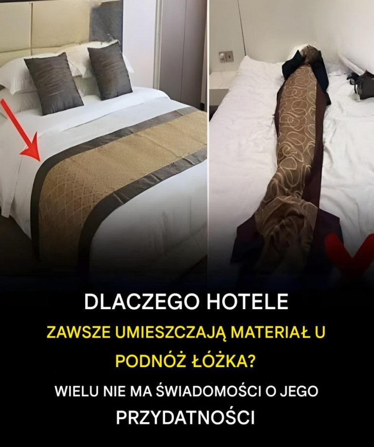 Jaki jest cel stosowania pasa materiału na łóżkach hotelowych?
