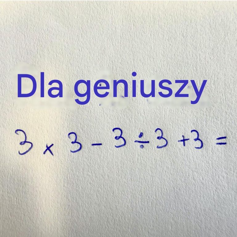Matematyka: Czy potrafisz rozwiązać równanie 3×3 + 3÷3 – 3?