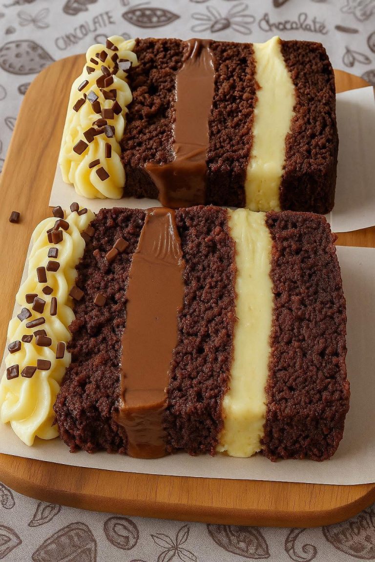Ciasto czekoladowe z brigadeiro i białą śmietaną