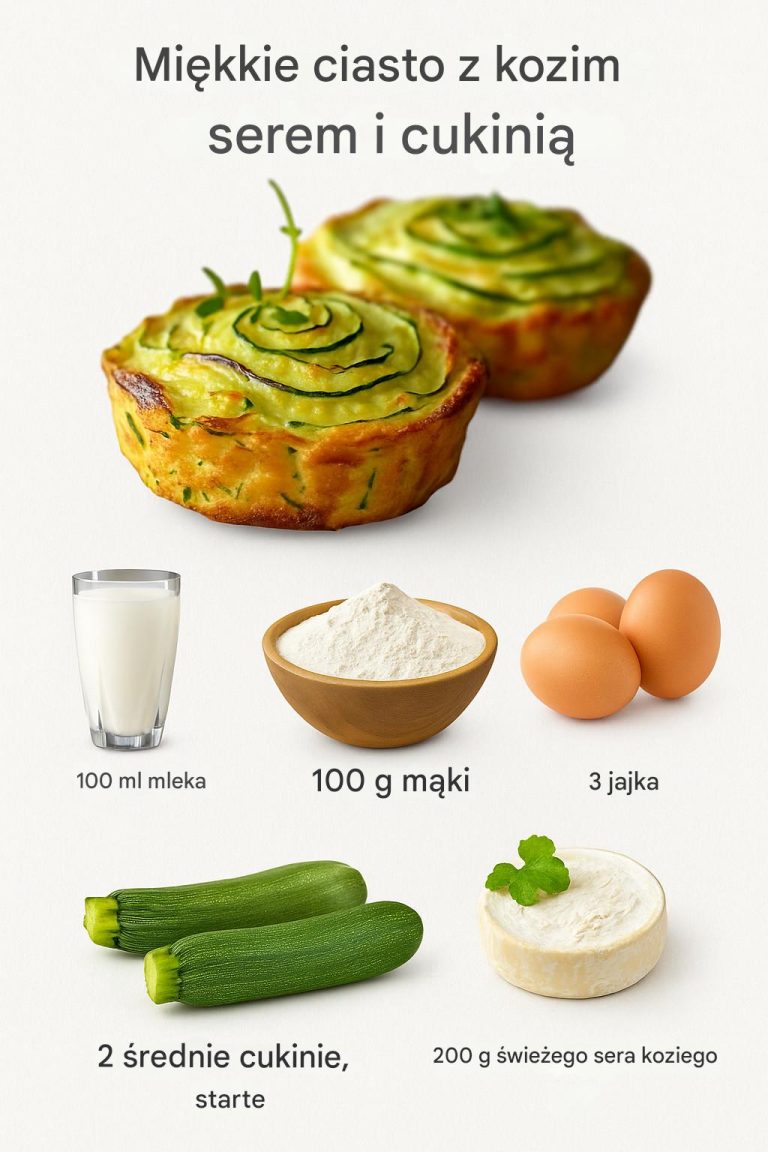Miękkie ciasto z kozim serem i cukinią