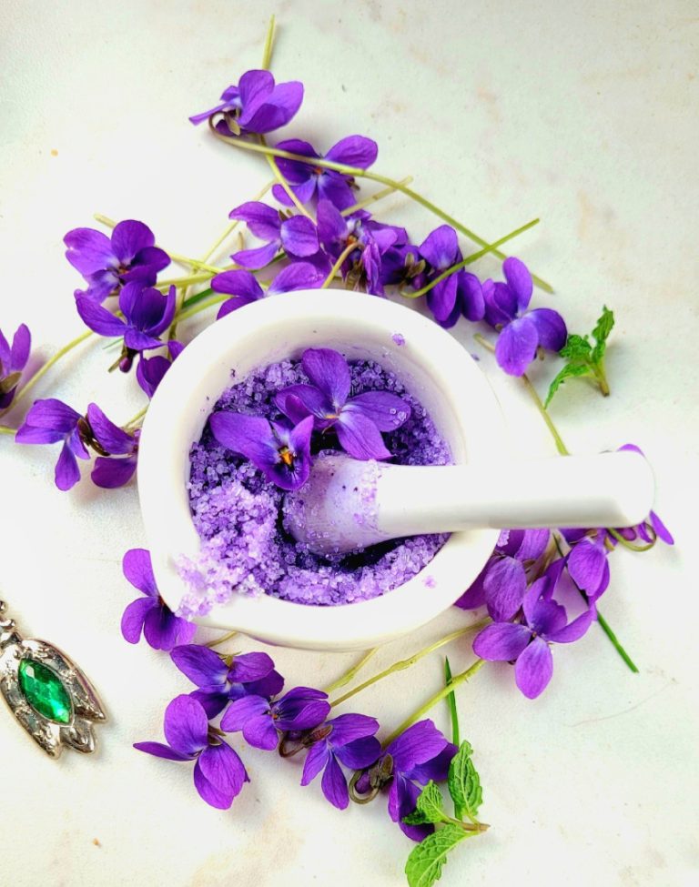 Tarte płatki fiołków, przecier z fiołków