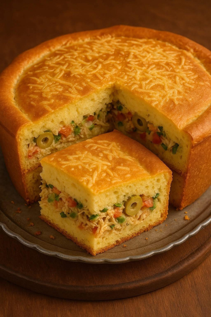 Wytrawne ciasto z kurczakiem i warzywami