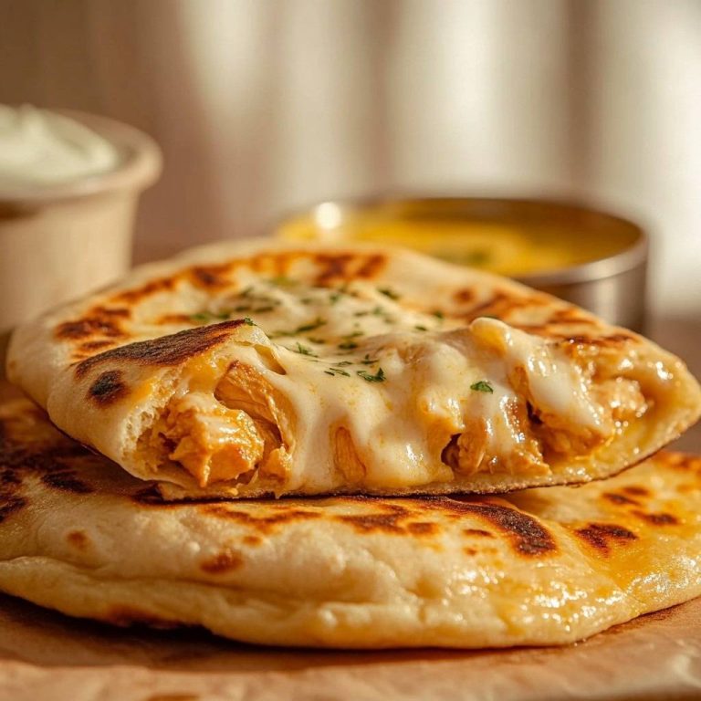 Naan z serem i kurczakiem