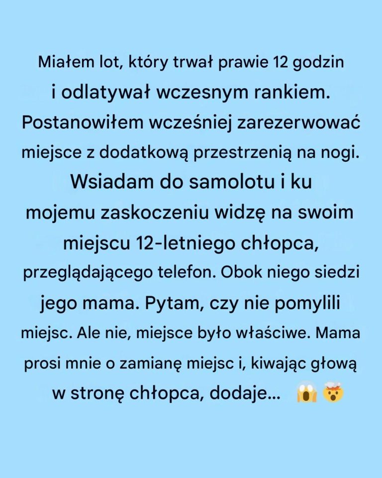 Zapłaciłem za dodatkowe miejsce, ale matka z dzieckiem bezczelnie je zajęła i odmówiła zmiany miejsca